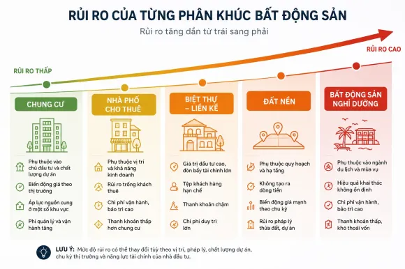 Đánh giá rủi ro từng phân khúc bất động sản: Chung cư, đất nền hay nhà phố an toàn hơn?